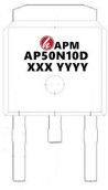 AP50N10D Dual transistor de poder superior do interruptor do Mosfet/50A 100V TO-252